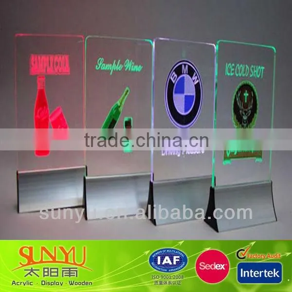 Acrylic LED Menu Holder Display Stand