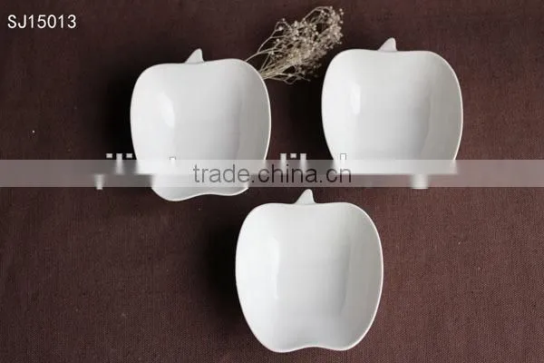 Wholesale White Porcelain Apple Shaped Dish Plate
