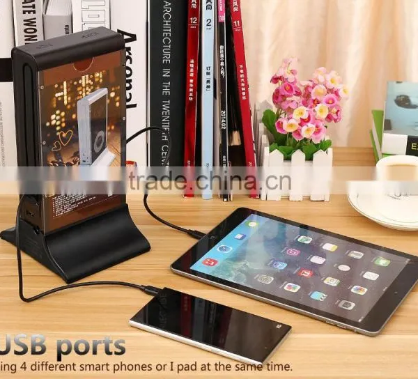 Unique Design Restaurant Cell Phone Charging Dock Station for Coffe Shop, KTV, Bar, Hotel Lobby With 4 Port Output Charger photo-3