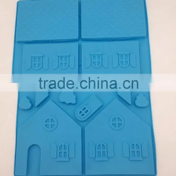 Silicone Building Shape Cake Mold Silicone House Baking Mold Christmas Silicone Big House Cake Mold Baking Tools