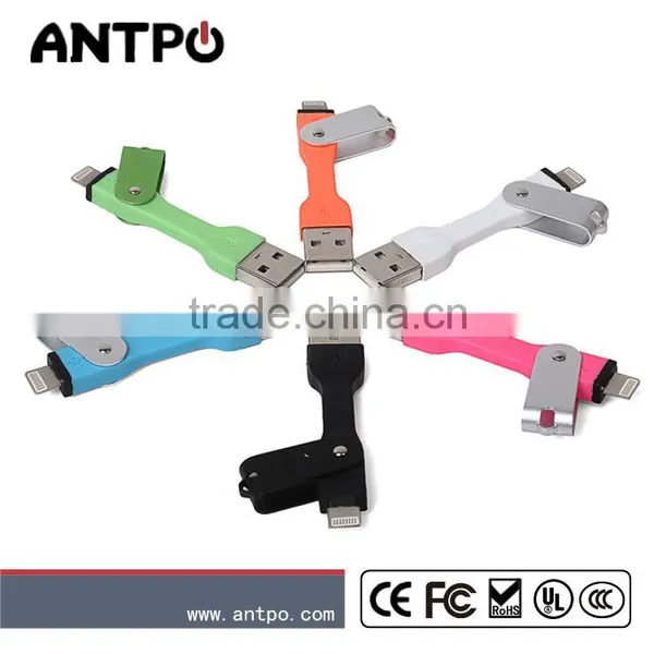 2 in 1 Data Cable MFI Usb Cable for Iphone6 Colorful Keychain Cable