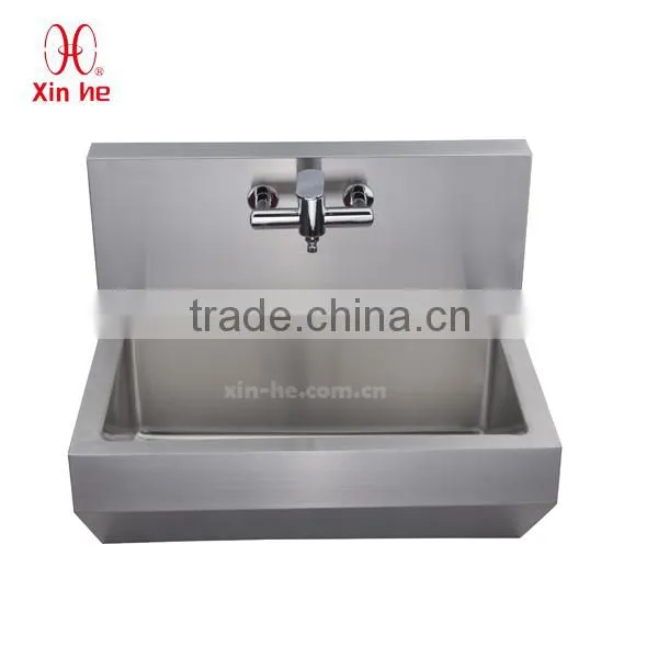 Commercial Wall Hung Hospital Stainless Steel Hand Washing Trough Medical Surgical Scrub Sink With Sensor Taps