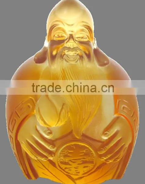 Gold Ingot Buddha Buddhism Lobby Decoration Colored Glaze Liuli photo-5