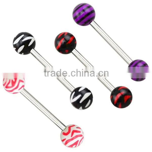 TR01062 Resin Printed Body Jewelry Fake Tongue Piercing