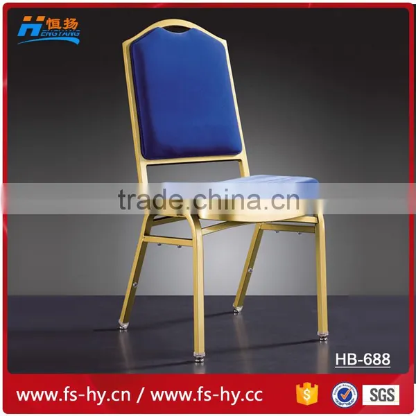 HB-689 Wholesale Banquet Chairs Aluminum Rental Price Steel Banquet Chair With Upholstered Cushion photo-2