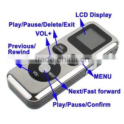 Support Telephone Recording 4GB Digital Voice Recorder Dictaphone MP3 Player With TF Card Slot photo-3