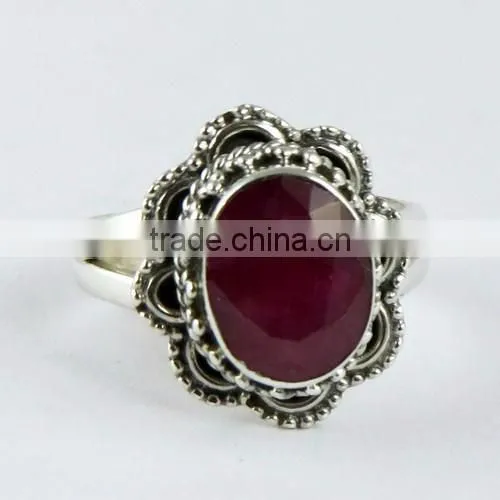 Power Love !! Ruby 925 Sterling Silver Ring, Indian Silver Jewelry, Wholesale Silver Jewellery photo-2