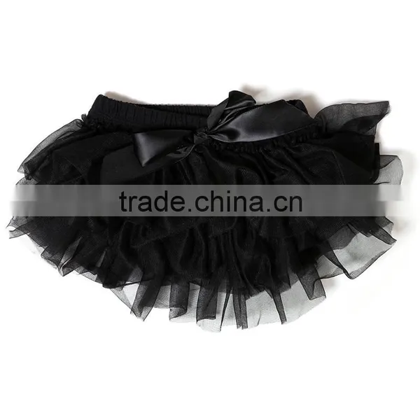Baby Girl Chiffon Black Short Pants Diaper Cover Baby Tripp Ruffle Pants photo-2