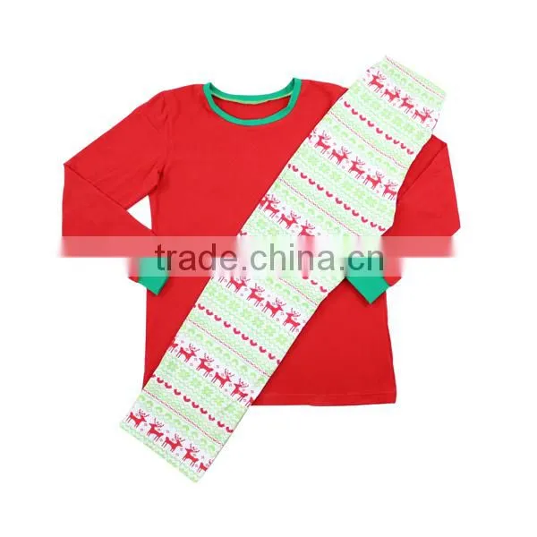 Wholesale 2016 Children Baby Boutique Clothing Red Shirts Reindeer Pants Kids Christmas Pajamas Sets photo-3