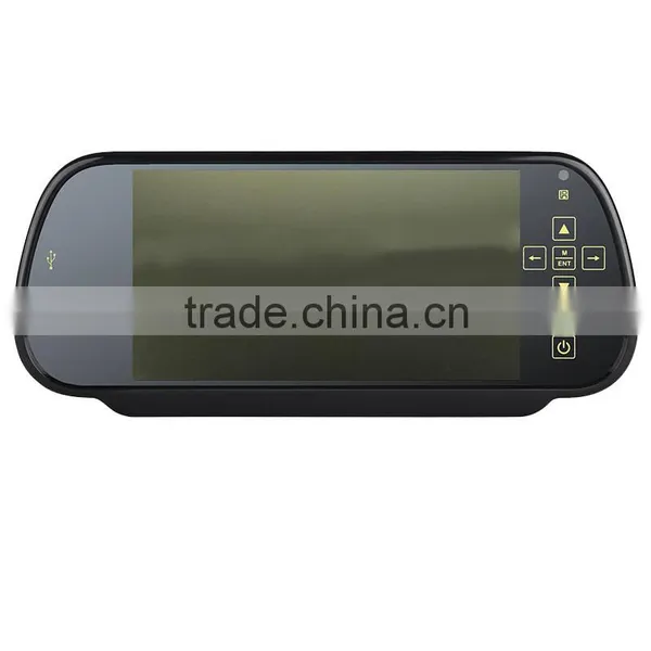 7 Inch Tft Lcd Rearview Car Mirror Monitor With 2 Video Inputs