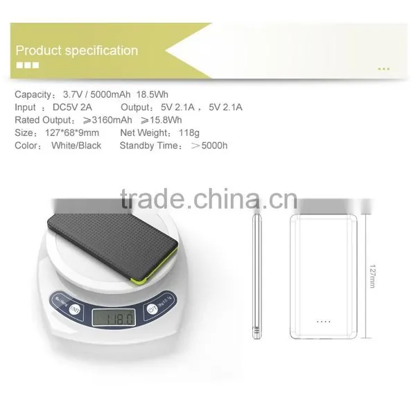 PINENG PN-952 2016 New Version Ultra-thin 5000mAh Credit Card Power Bank photo-4