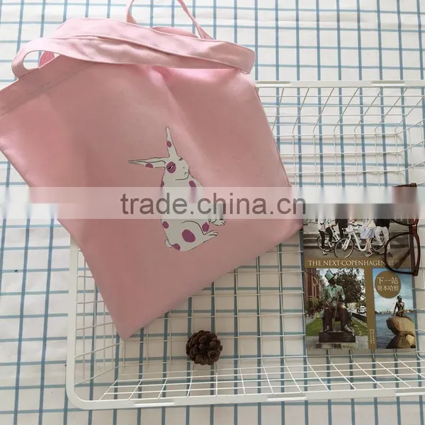 Custom Canvas Pink Printed Bag Shopping Cheap Wholesale photo-3