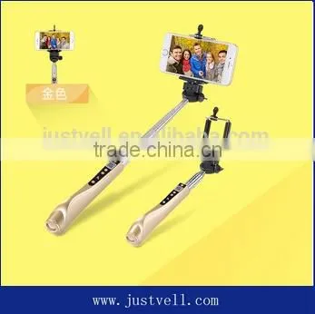 Golden bluetooth selfie stick set with ultrasonic camera control
