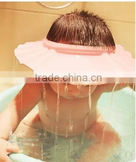 New Hot Selling 3 Color Adjustable Shower Cap Protect Shampoo for Baby Health Bathing Bath Waterproof Caps photo-2