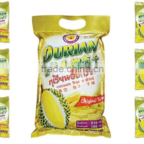 Freeze Dried Durian Snack 210 Gram Pack From Thailand [ Thai Ao Chi Fruit Brand ]