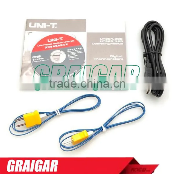 UNI-T UT322 Contact USB LCD Digital Thermometer Multimeter K J T E Tester Meter T1 T2 Input/USB Data Transfer photo-5