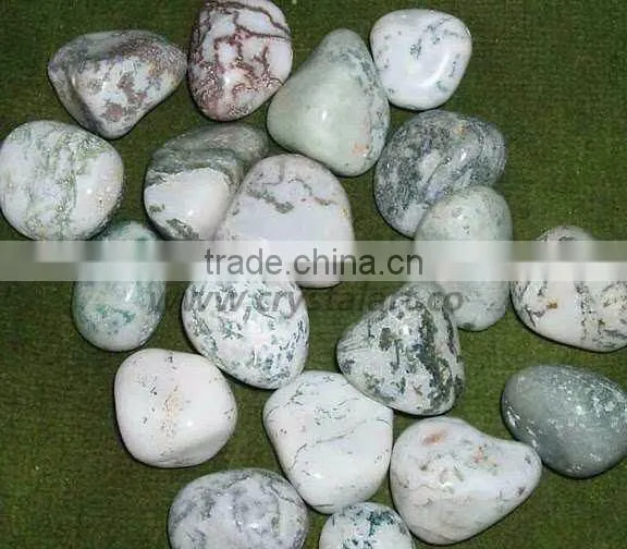 GREEN TREE AGATE TUMBLED PEBBLES STONE photo-2