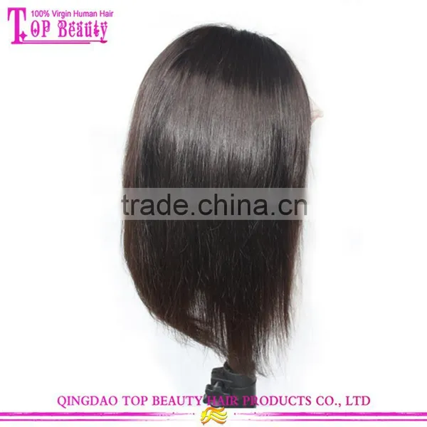 2016 New Style Glueless Human Hair Short Bob Wigs With Bangs Virgin Brazilian Lace Front Wig Bob Style photo-3