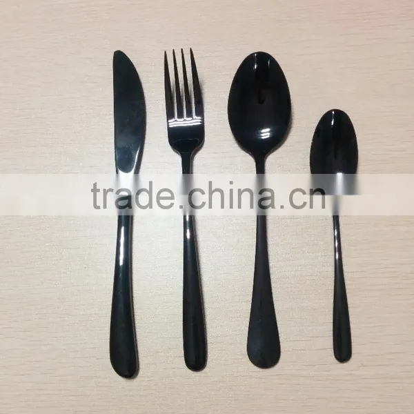 Glossy Black PVD Coating Cutley Set FDA LFGB Standard North America Market photo-2