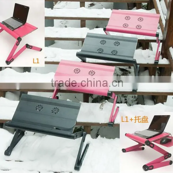 NEW LAPTOP LAP DESK FOLDABLE TABLE E-TABLE BED WITH USB COOLING FANS STAND