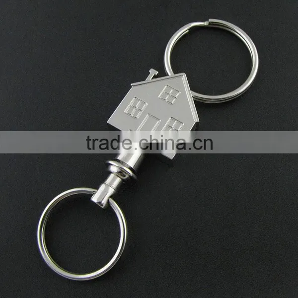 Custom House Shape Pull Apart Metal Keychains photo-4