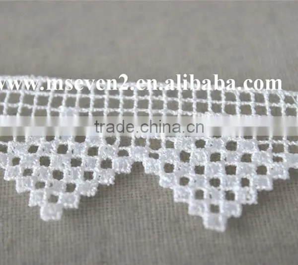 Nice Design Chemical Lace Trim White 100% Polyester Water Soluable Lace Guipure Trim Lace for Ladies photo-2