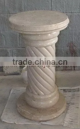 CUSTOM DESIGN VERONA BEIGE MARBLE PEDESTALS photo-4