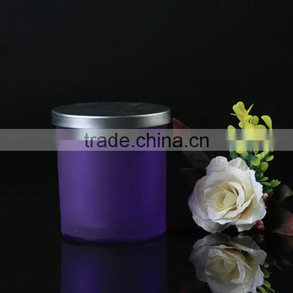 New Products 2017 Purple and Orange 2017 Factory Glass Candle Jars and Lids photo-2
