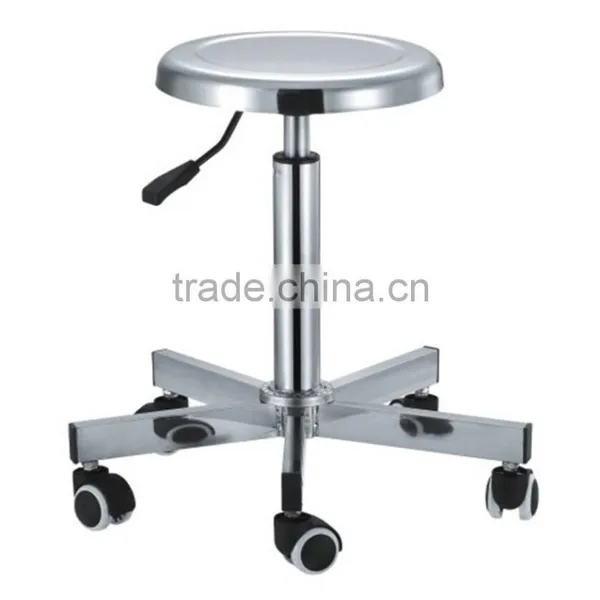 Rotary Round Stool With Gas Lift and Wheels photo-3