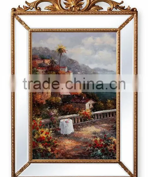 Antique Solid Wood Frame Handmade Flowers Painting photo-3