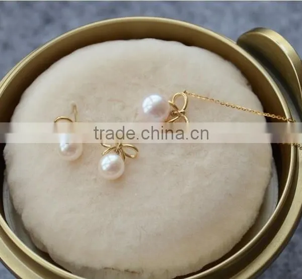 8-9 mm White Freshwater Pearl Necklace and Earring Sets photo-2