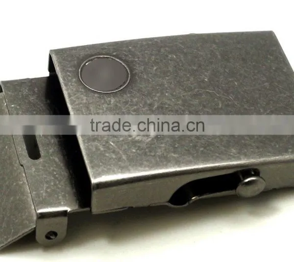 Hot Sale 1-1/2" Metal Stamping Steel Military Buckle for Belt Garment, Antique Nickel Plate With Tip photo-5