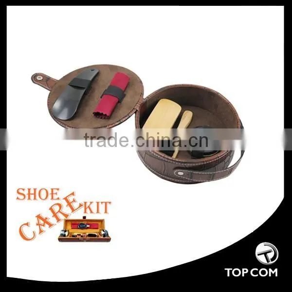 Black Shoe Polish PU Leather Travel Shoe Shine Kits photo-6