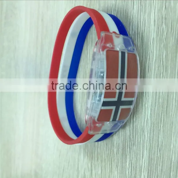 2016 Hot Selling National Flag Bracelet/ LED Silicone Bracelet China Supplier photo-6