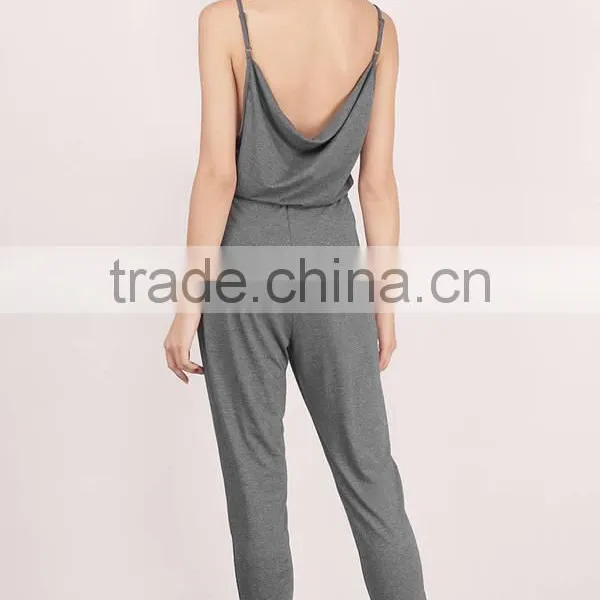 Wholesale Fashion Women Clothing Spaghetti Straps Casual Cheap Cotton Romper Backless Sexy Slim Fit Bodycon Jumpsuit photo-4