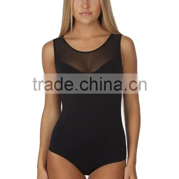 Fashion Women's Sleeveless Mesh Back Sweetheart Leotard Adult Sexy Transparent Bodysuit photo-2