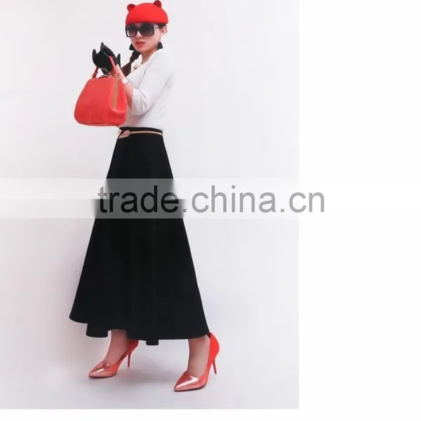 Winter Models Wool Blend Skirts Women High Waist Thick Long Skirts Ladies Wild Woolen Maxi Skirt photo-6