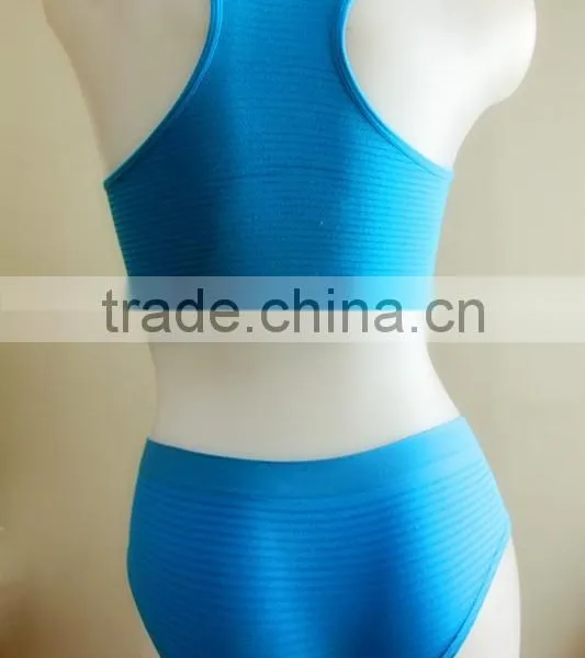 Hot Selling Yoga Sports Seamless Tube Bra Set Simple Design photo-2