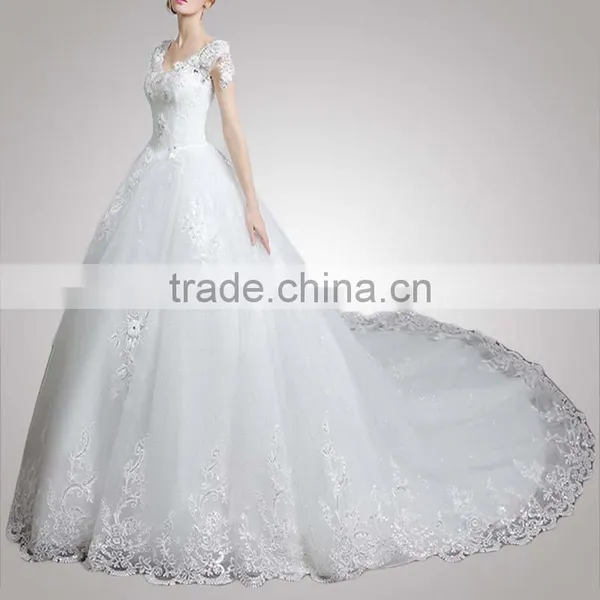 Stretchable Peter Pan Collar Luxury Of Bride Dress Reliable Supplier photo-3