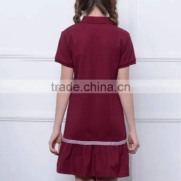 Children's College Skirt 2017 Summer School Girls Navy Style Short Sleeved Custom Dress photo-5