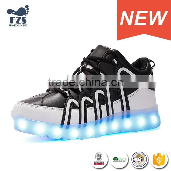 HFJH205 High Top Flashing Light Night Running Sneaker Men Led Shoes photo-3