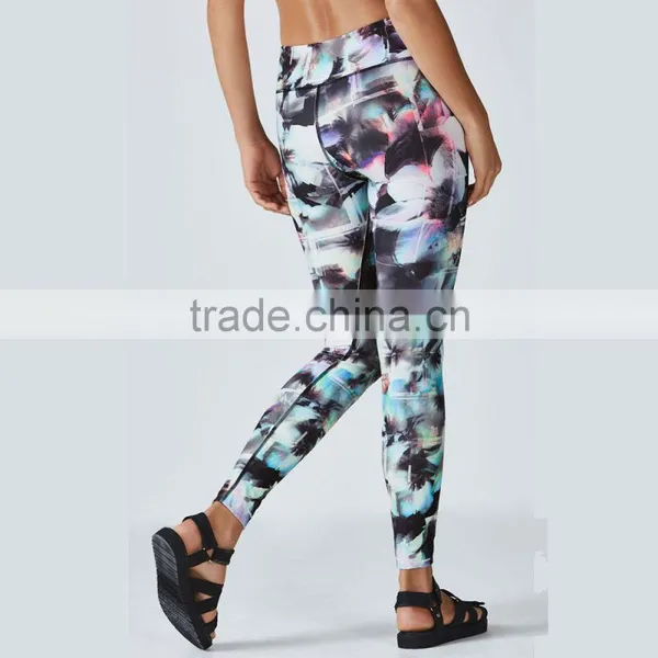2017 OEM High Quality Fitness Dry Fit Compression Tights Custom Yoga Pants photo-2