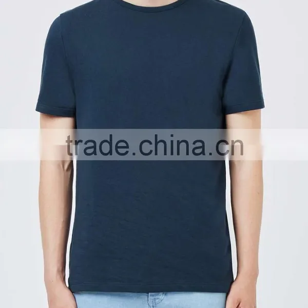 Navy Blue Blank Mens t Shirts Soft Breathable Cotton T-shirt Custom Summer Wear for Wholesale photo-2