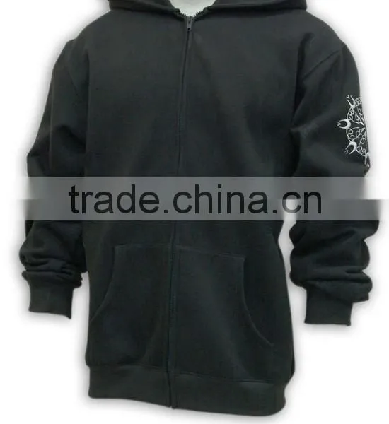 Hot Sell Good Quality Wholesale Unique Design Black Bulk Zip Baggy Hoodies photo-4