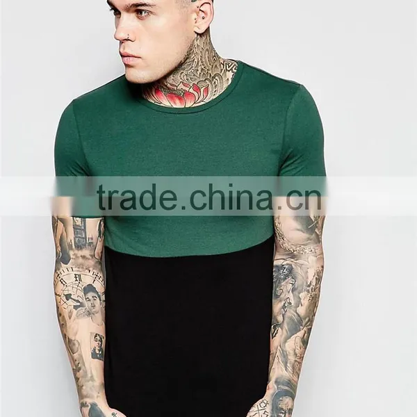 2017 Latest Design Guangzhou Shandao OEM 180g 100% Cotton Men's Fashion O-Neck Short Sleeve Color BlockT Shirts Manufacturers Ch photo-2