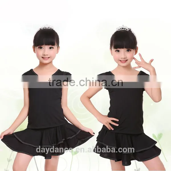 2016 Girls Child Latin Skirt Suit Kid Double V-Neck Gymnastics Costume Performance Dress photo-2