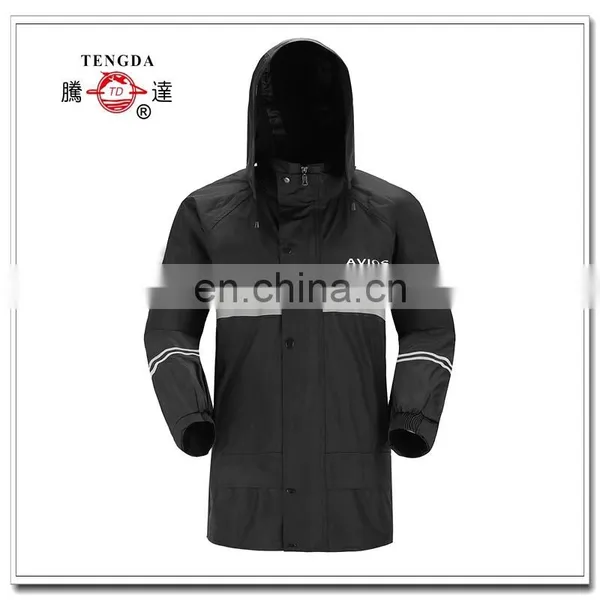 Rain Coat Factory Superior Waterproof Reflective Polyester Pongee Rainwear
