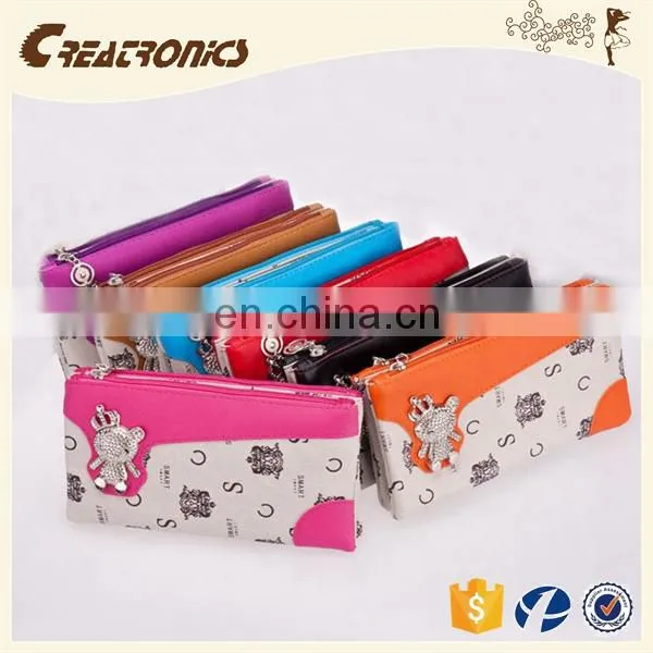 CR Low MOQ Requirements Multicolor Surface Inlaid Lovely Little Bear Black Stylish Noble Women's Wallets photo-6
