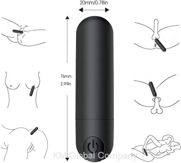Vibrator Clitoris and G-Spot Nipple Stimulator Vibrate Massager Bullet Vibe Orgasm Vagina Dildo for Travel USB Rechargeable Portable Waterproof Vibrating Wand Adult Sex Toys (Black) photo-2