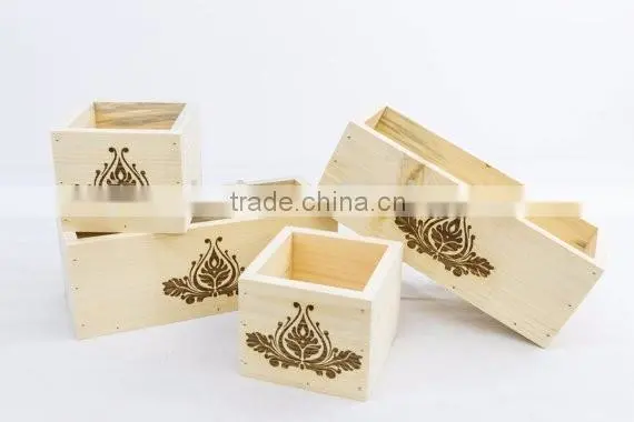 Custom Logo Hot Stamp Solid Wooden Crate Box,wood Box Crate photo-2
